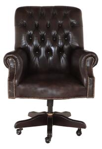 Kancelářská židle Chesterfield Office chair z pravé hovězí kůže Brown