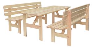 Rojaplast VIKING zahradní stůl dřevěný PŘÍRODNÍ - 150 cm
