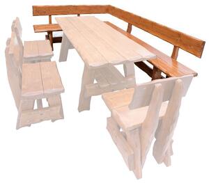 Drewmax MO264 lavice - Zahradní lavice ze smrkového dřeva,lakovaná 260x53x94cm - Ořech lak