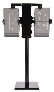 KARLSSON Šedé stolní hodiny Flip No Case Mini 20,6 × 7,5 × 13,9 cm
