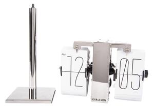 KARLSSON Bílé stolní hodiny Flip No Case Mini 20,6 × 7,5 × 13,9 cm