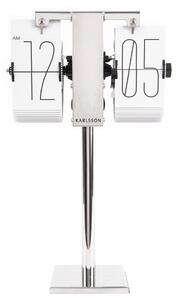 KARLSSON Bílé stolní hodiny Flip No Case Mini 20,6 × 7,5 × 13,9 cm