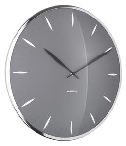 KARLSSON Nástěnné hodiny Leaf šedá ∅ 40 × 4 cm