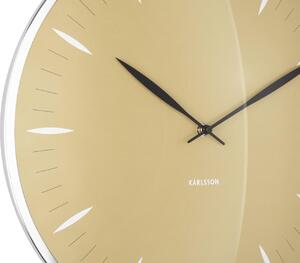 KARLSSON Nástěnné hodiny Leaf žlutá ∅ 40 × 4 cm