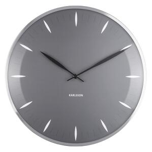 KARLSSON Nástěnné hodiny Leaf šedá ∅ 40 × 4 cm