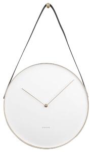 KARLSSON Nástěnné hodiny Belt bílá ∅ 34 × 4 cm