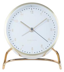 KARLSSON Budík Clock Stylish bílá ∅ 9 × 11 cm