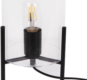 LEITMOTIV Sada 2 ks Stolní lampa Glass Bell černá ∅ 16 × 30 cm