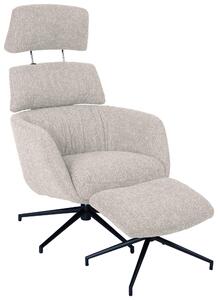 RELAXAČNÍ KŘESLO S TABURETEM, kov, textil, černá, béžová Dieter Knoll - Relaxační křesla