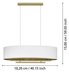 Eglo 390182 - Lustr na lanku PINETARA 4xE27/40W/230V bílá/zlatá