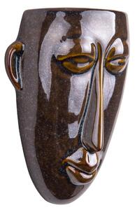 PRESENT TIME Nástěnný podstavec na květináč Mask tmavě hnědá 17,5 × 22,4 × 7,4 cm
