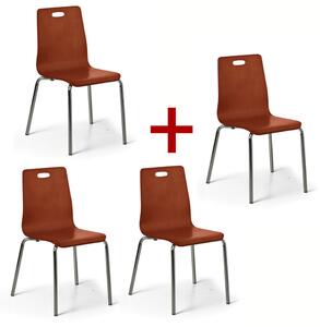 Dřevěná jídelní židle BETTY 3+1 ZDARMA, ořech