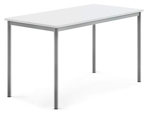 AJ Produkty Stůl SONITUS, 1400x700x760 mm , stříbrné nohy, HPL deska tlumící hluk, bílá
