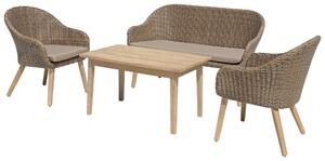 TERASOVÁ SEDACÍ SOUPRAVA 4dílné, dřevo, kov, plast, textil Gardenson - Online Only zahradní nábytek, Online Only