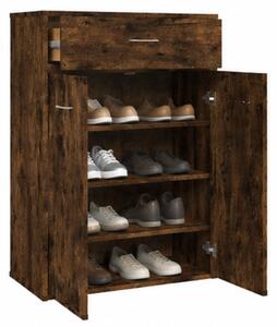 Skříňka na boty, botník, 1 zásuvka, 2 dvířka, dřevo, 85x61x36 cm, kouřový dub, Dekorino BB20260064