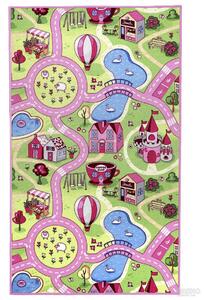 VOPI, s.r.o. Kusový koberec Sladké město, Růžová, Vícebarevné, 80 x 120 cm