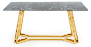 Designový jídelní stůl Hema1894, zlatý/černý mramor