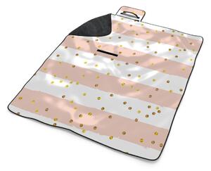 Sablio Plážová deka Pruhy a zlaté tečky: 200x140 cm