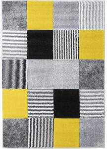 Ayyildiz Hali GmbH Kusový koberec ALORA A1039 Yellow, Žlutá, Šedá, Vícebarevné, 80 x 150 cm