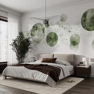 Fototapety Akvarelový styl kruhy, abstrakce, éterické, tekuté umění, zelené barvy, Fototapety abstraktní, w03405v1 : uwalls.cz