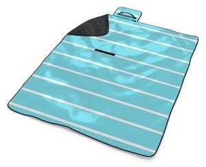 Sablio Plážová deka Bílé pruhy na modré: 200x140 cm
