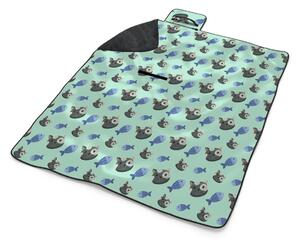 Sablio Plážová deka Kočky a rybičky: 200x140 cm