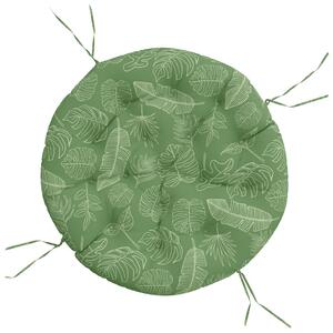 Kulatý sedák vzor listí Ø 100 x 11 cm oxfordská tkanina