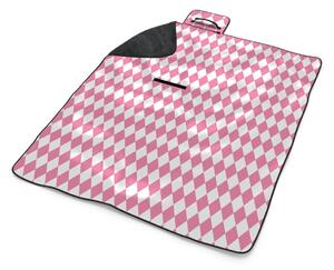 Sablio Plážová deka Růžovobílé kosočtverce: 200x140 cm