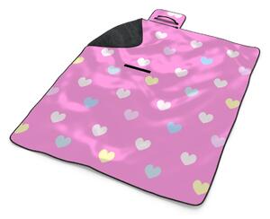 Sablio Plážová deka Srdce na růžové: 200x140 cm