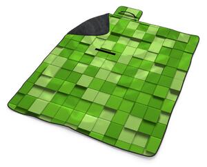 Sablio Plážová deka Green Blocks 3D: 200x140 cm