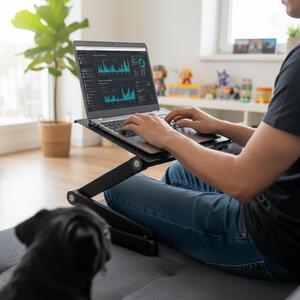 Přenosný polohovací stolek na notebook s větracími štěrbinami