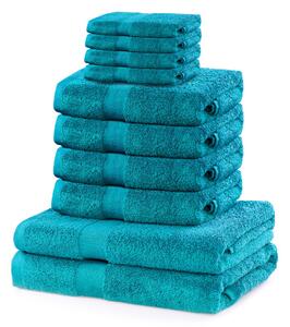 Sada ručníků MARINA | 10 kusů Barva: Tyrkysová