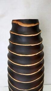Váza dřevěná LIONETTA, hnědá tmavá, mangové dřevo, 62 cm