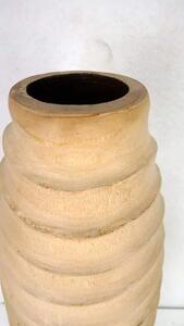 Váza dřevěrná LIONETTA, hnědá natural, 62 cm, ruční práce