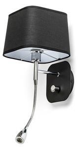 RENDL R13662 PERTH LED nástěnná lampa, kombinovaná černá/černá chrom
