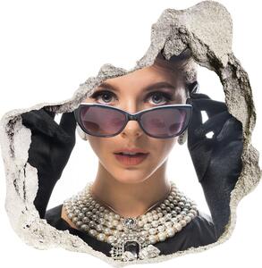 Fotoobraz díra na stěnu Žena v brýlích nd-p-101939055