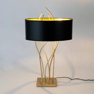 Oválná stolní lampa Elba, zlatá/černá, výška 75 cm, železo
