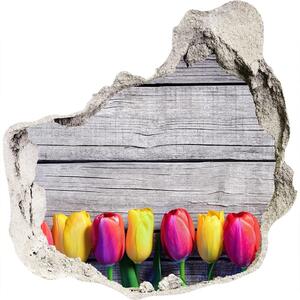 Samolepící nálepka Tulipány na dřevě nd-p-103218042