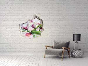 Nálepka 3D díra na zeď Květy magnolie nd-p-104301807