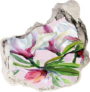 Nálepka 3D díra na zeď Květy magnolie nd-p-104301807
