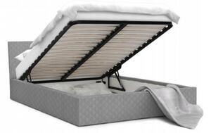 Luxusní postel VEGAS šedá 120x200 z eko kůže s kovovým roštem