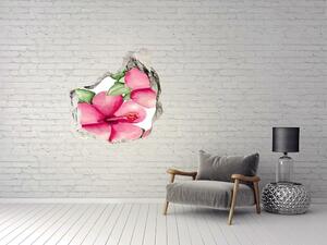 Nálepka 3D díra na zeď Tropické květiny nd-p-105950649