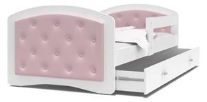 Dětská postel LUCKY 160x80 CRYSTAL semiš růžová