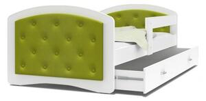 Dětská postel LUCKY 160x80 CRYSTAL semiš zelená