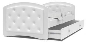 Dětská postel LUCKY 160x80 CRYSTAL eko kůže bílá