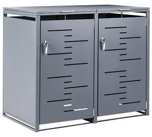 Kryt na popelnici 480 L PERISSA Dvojitý Kov Tmavě šedá