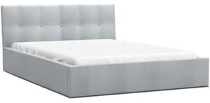 Luxusní manželská postel VEGAS 1 světle šedá 140x200 z paris dřevěným roštem