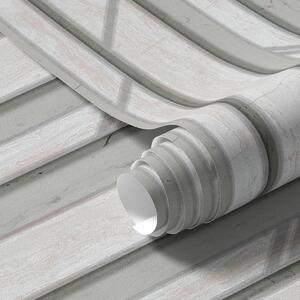 Tapety Efekt dřevěného panelu ve světle šedé barvě, Tapety 3D, a00055 : uwalls.cz