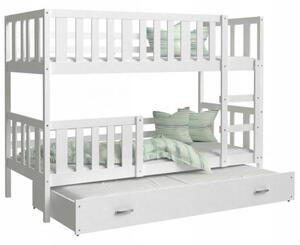 Dětská patrová postel NEMO 3 190x80 cm BÍLÁ