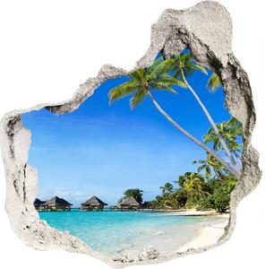 Díra 3D ve zdi nálepka Cigla Maledivy nd-p-112146656